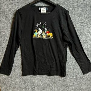 Karen Scott “Fa La La” dog themed holiday / Christmas long sleeve -petite large